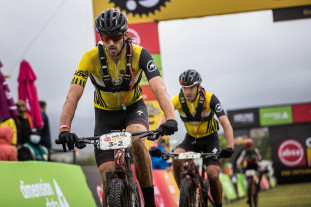 Matt Beers and Jordan Sarrou at the 2021 Absa Cape Epic Matt Beers and Jordan Sarrou at the 2021 Absa Cape Epic