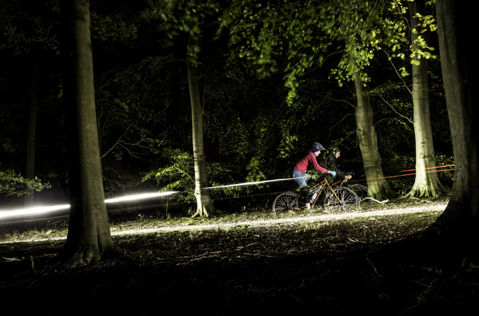 DG & RR Uphill Light trails.jpg Fancy some night-time gravel riding? Dark Skies is for you