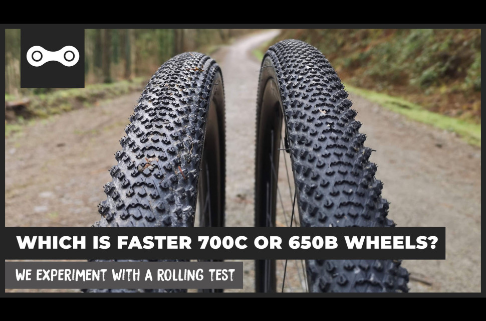 OR Wheel size test.jpg Which is faster 700c or 650B gravel wheels? We experiment with a rolling test....