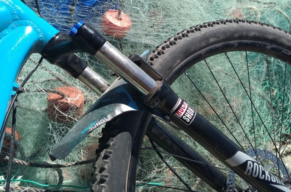 Rideguard fishing net mudguard.jpg RideGuard produce OceanX mudguard made completely from recycled fishing nets