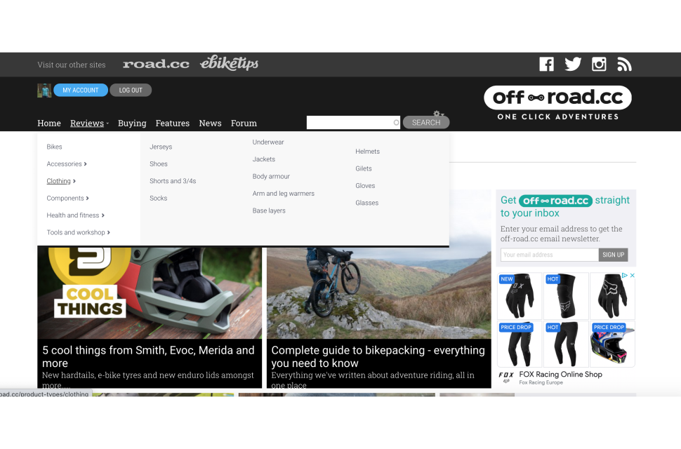 off-road.cc new drop down menu JPG We get a new drop-down review menu!